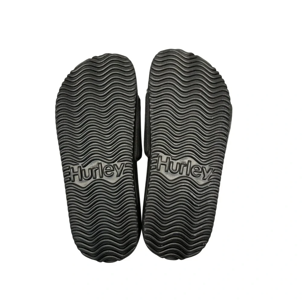 Hurley Kids Black Slide Sandals Cushioned‎ Slip On Sz 13 / #S8208